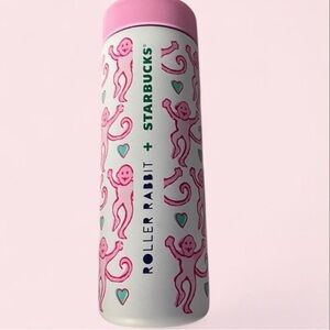 Starbucks Roller Rabbit White and Pink Tumbler